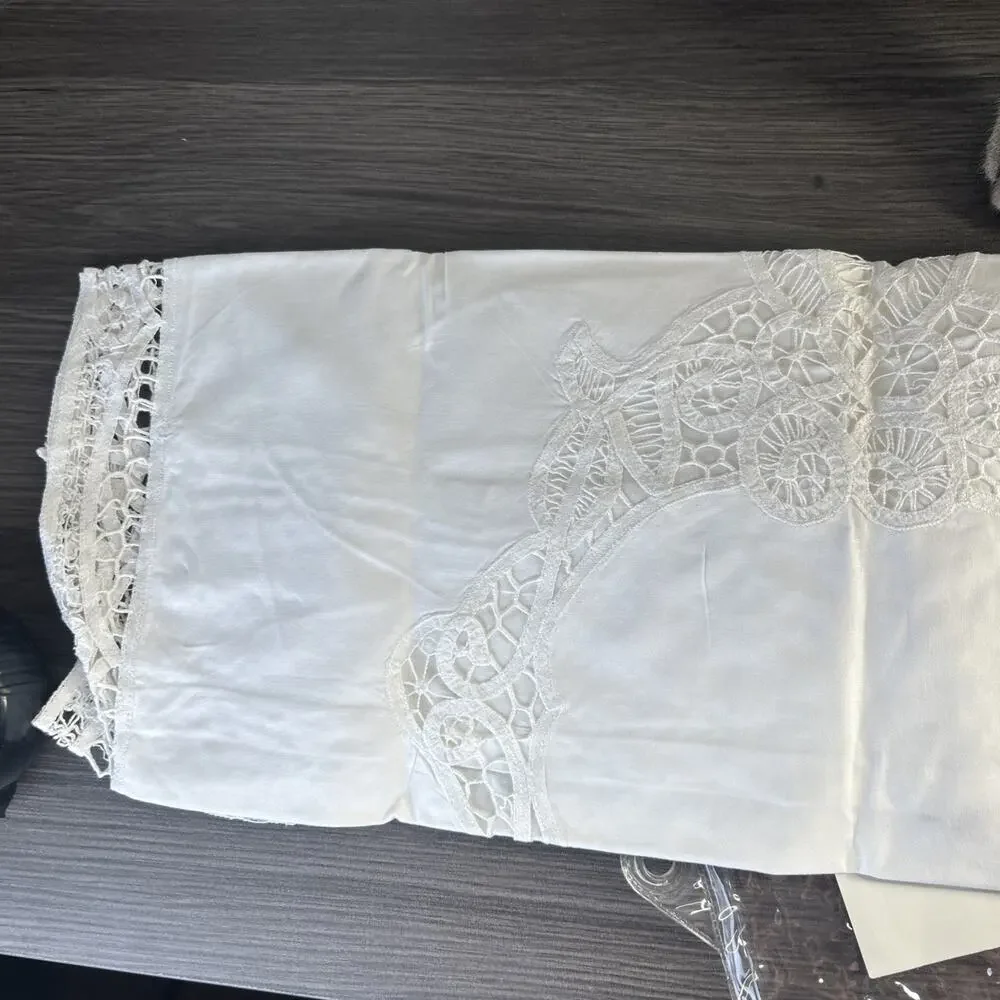 Battenburg Lace White Cotton Sham Pillow Case 21